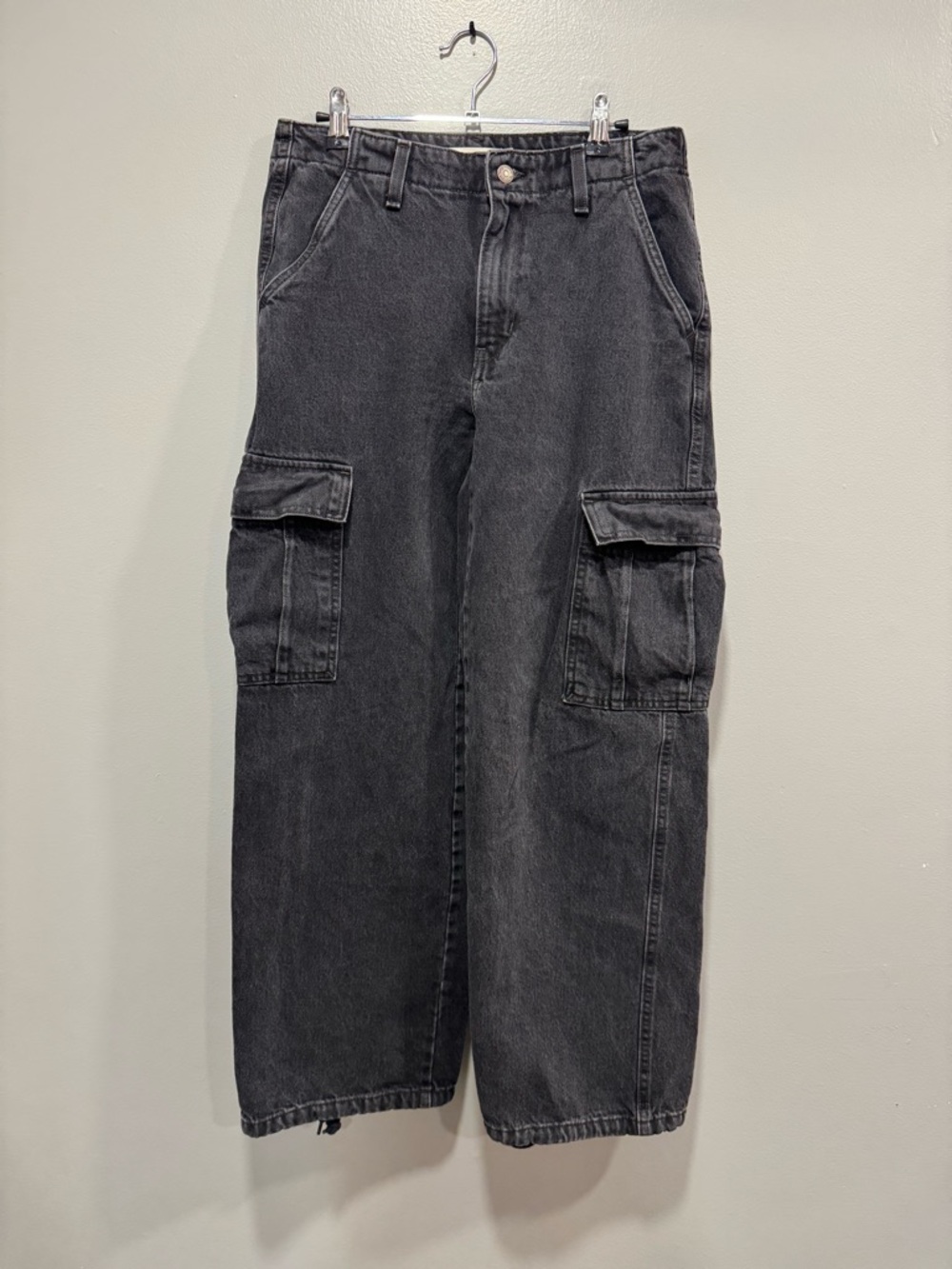 Levi’s 94 Baggy Cargo Denim In Black Size 27/4